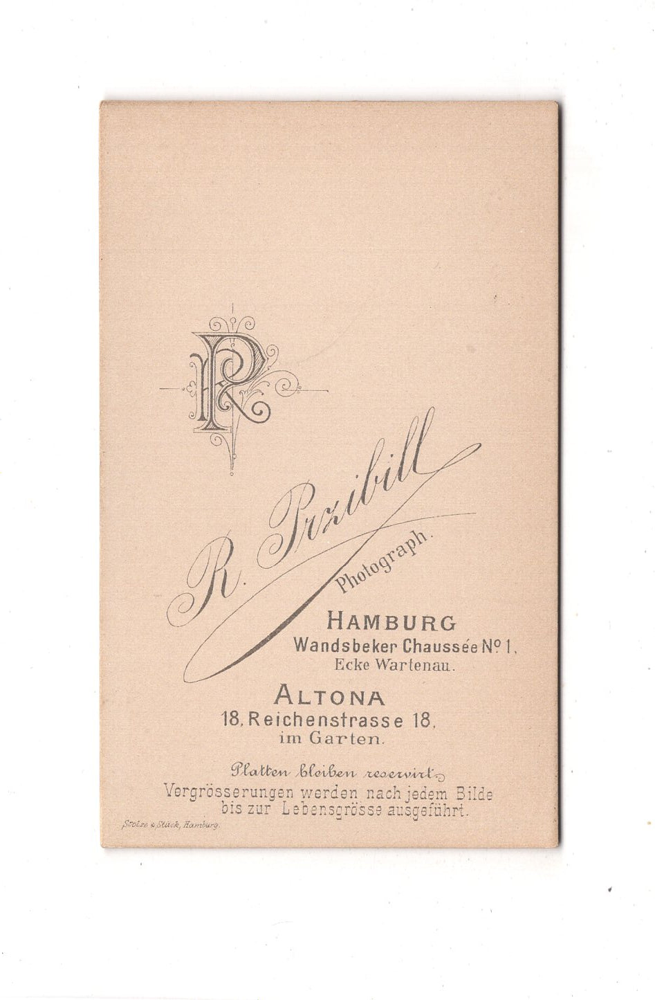 Fotografie Damenportrait - Hamburg-Altona 1890er / CDV C1-16