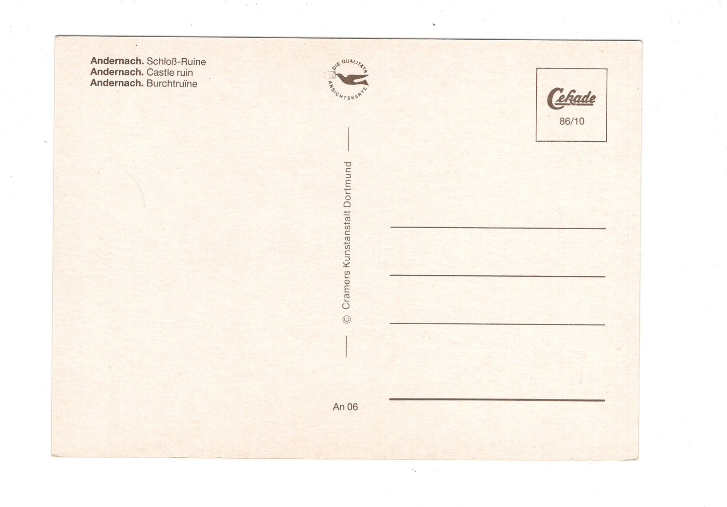 Ansichtskarte Andernach / Schloss-Ruine / H1-66