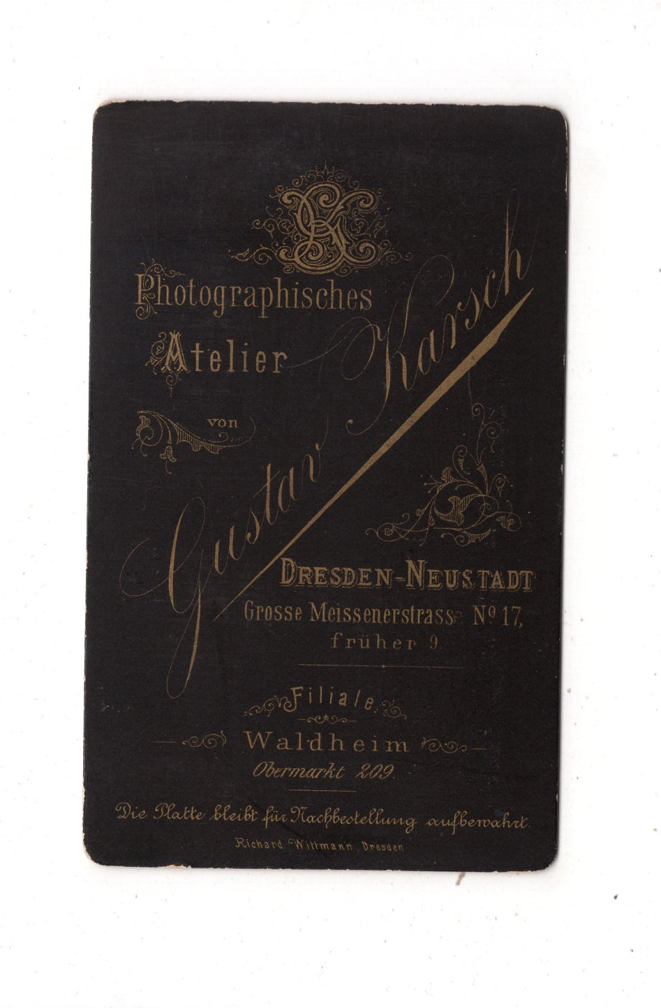 Fotografie Feines Paar - Dresden-Neustadt 1870er / CDV L1-37