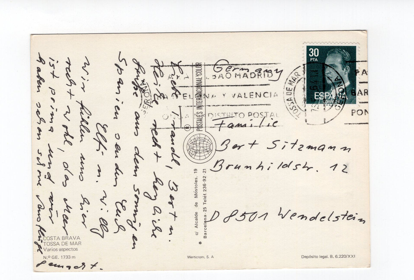 Ansichtskarte Tossa de Mar / Costa Brava / Spanien