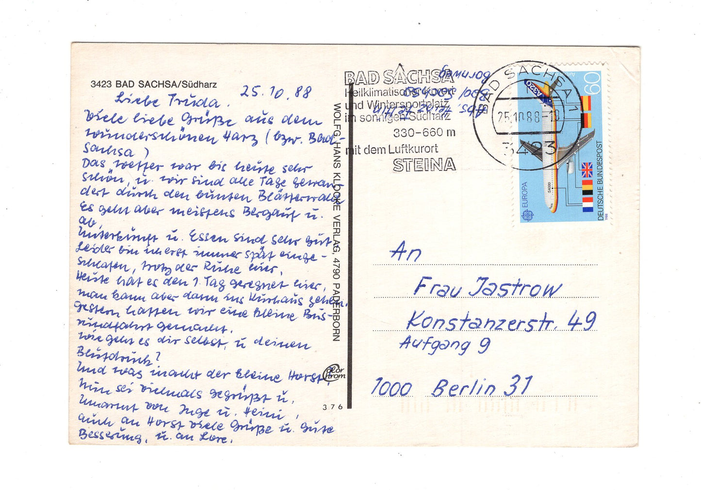 Ansichtskarte Bad Sachsa / Südharz