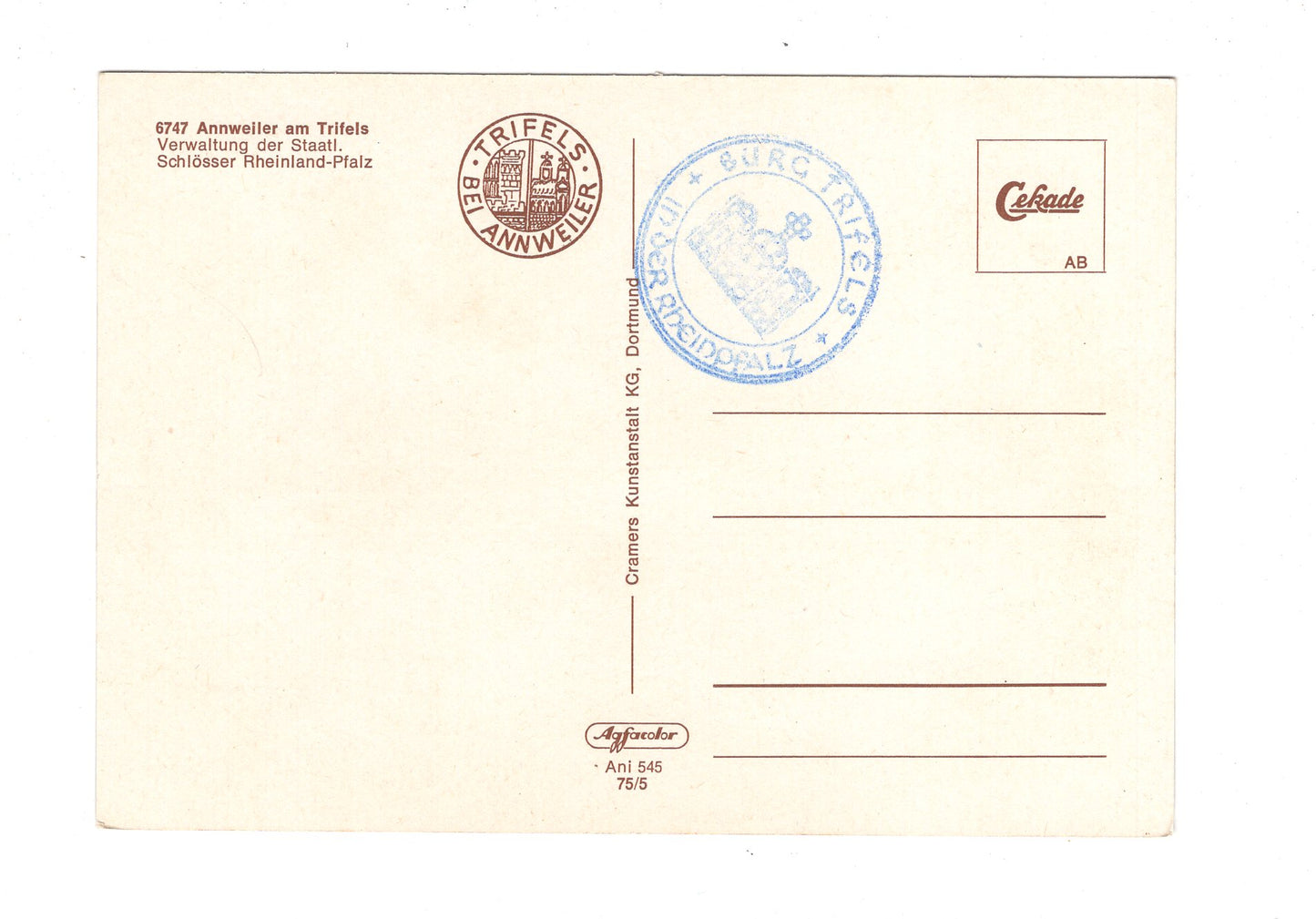 Ansichtskarte Reichsburg Trifels bei Annweiler / Pfalz / H1-66