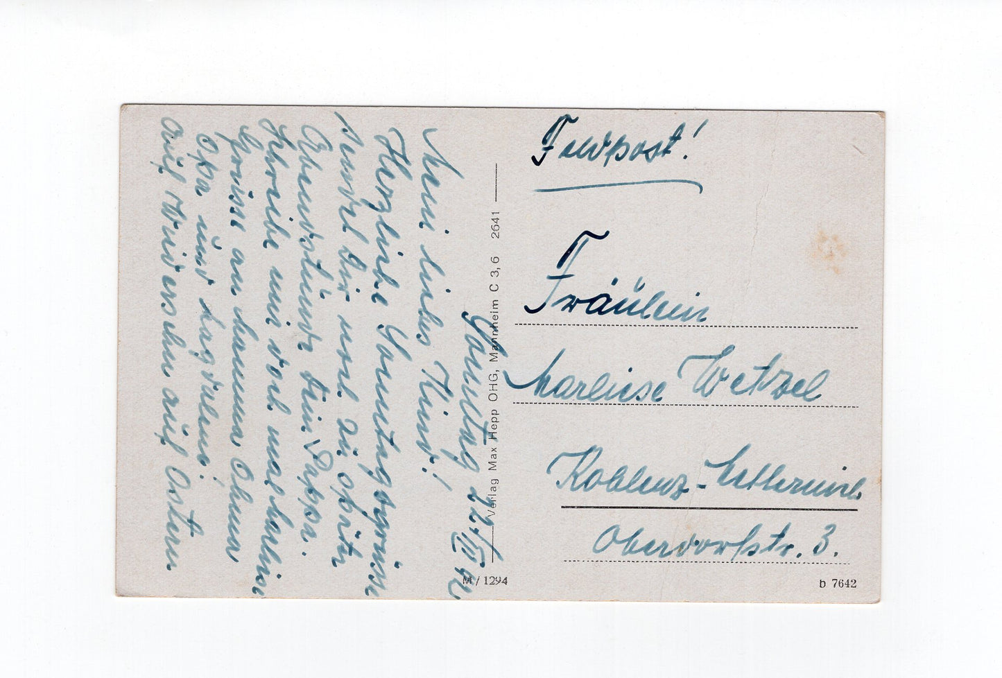 Ansichtskarte / Feldpost Mannheim - 1942