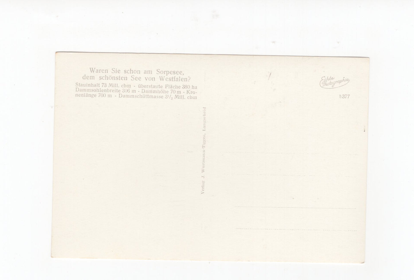 Ansichtskarte Sorpekraftwerk mit Ausgleichsweiher / Langscheid / Sauerland