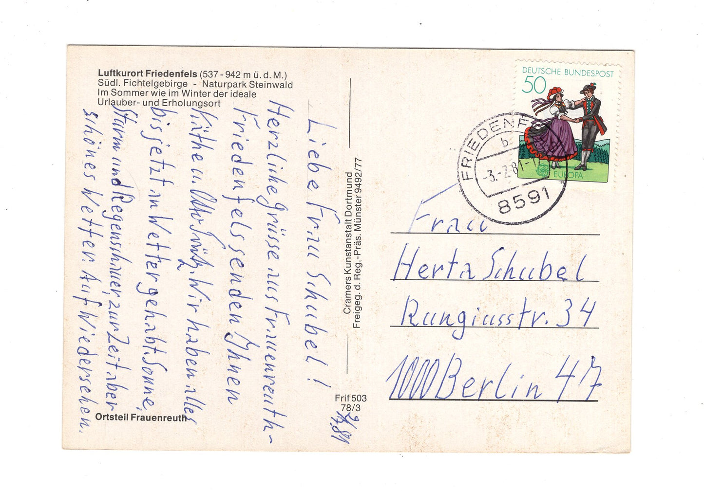 Ansichtskarte Friedenfels / Südliches Fichtelgebirge