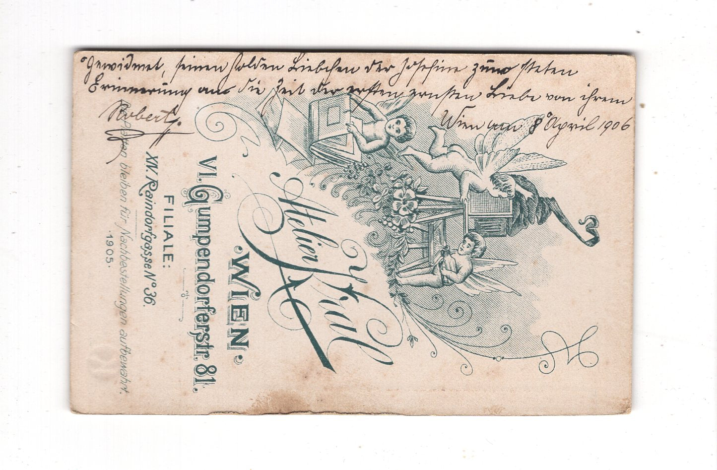 Fotografie Feiner Herr mit Widmung - Wien 1900er