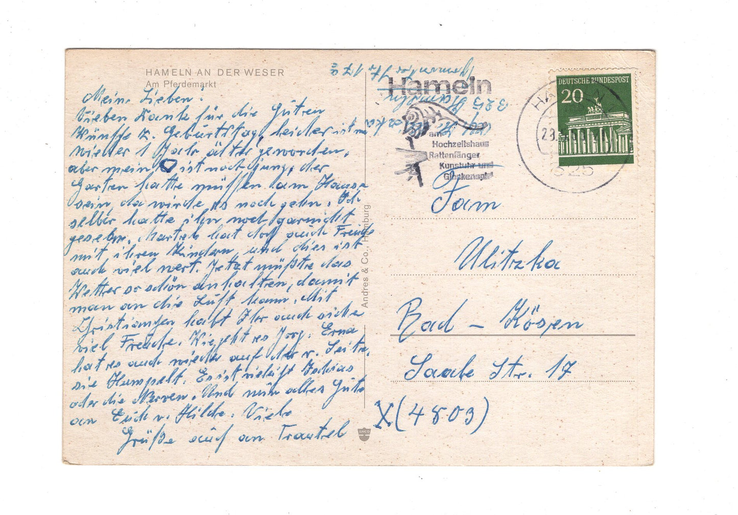 Ansichtskarte Hameln an der Weser / Am Pferdemarkt / I1-64