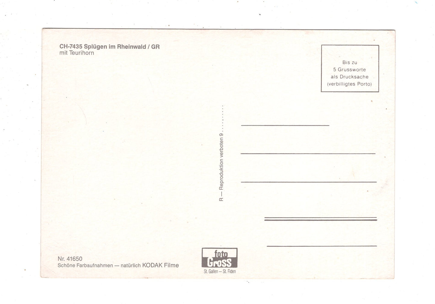 Ansichtskarte Splügen im Rheinwald / Schweiz