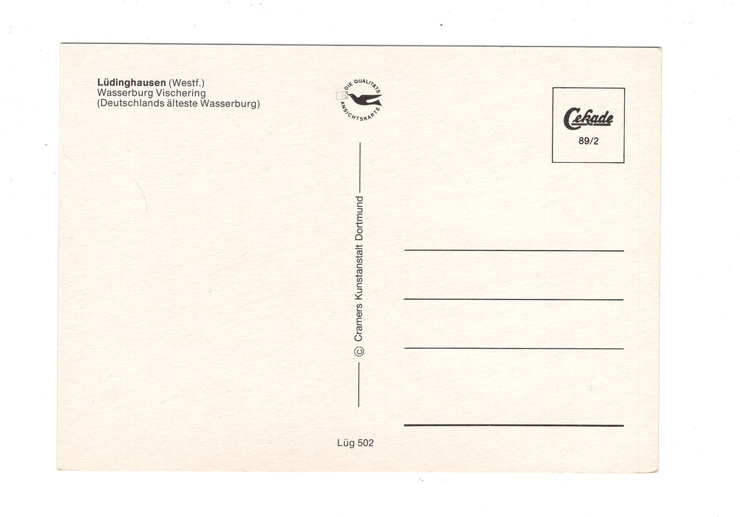 Ansichtskarte Lüdinghausen / Westfalen / Wasserburg Vischering / H1-66