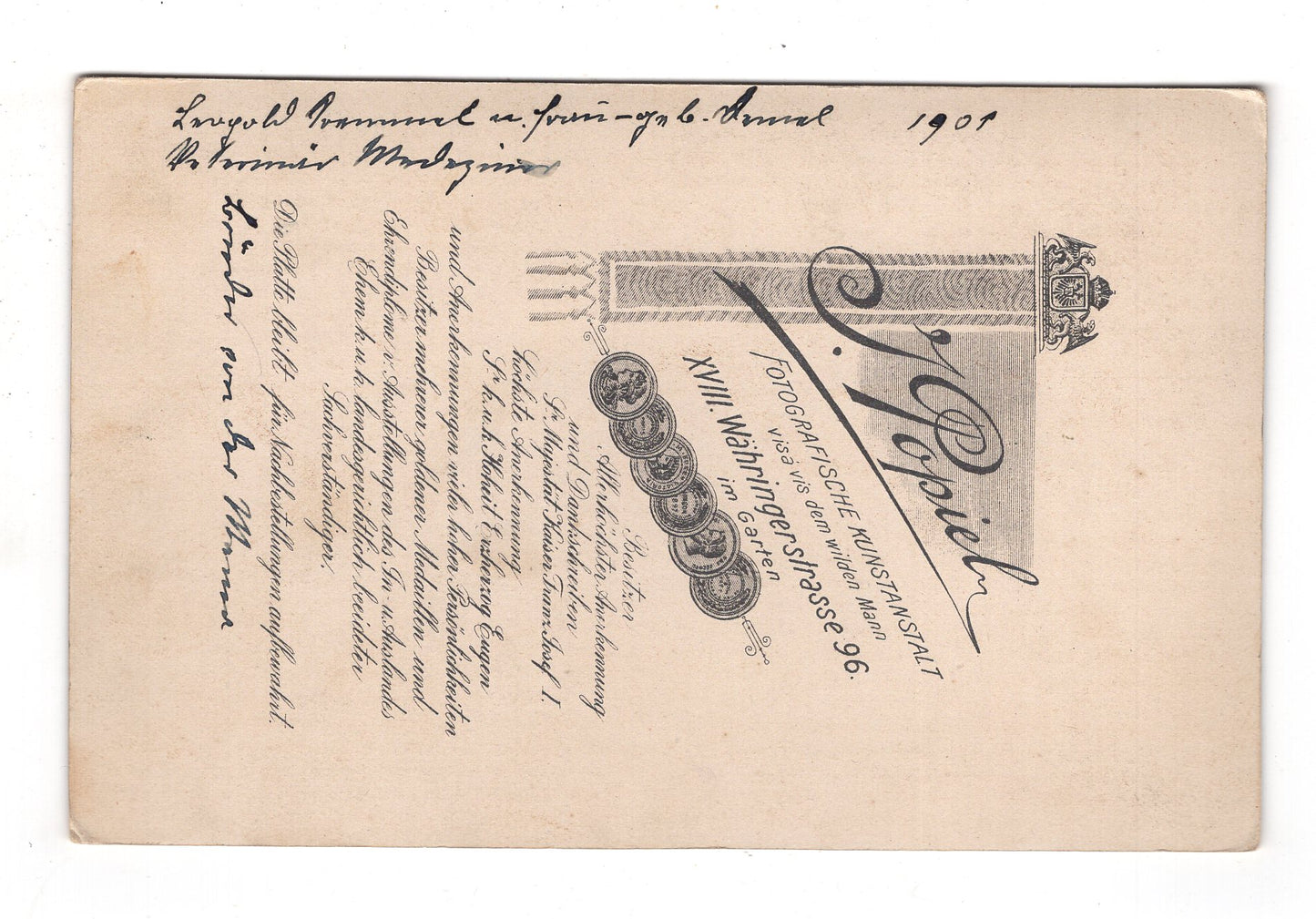 Fotografie Feines Paar mit Widmung - Wien 1900er / CAB X-27