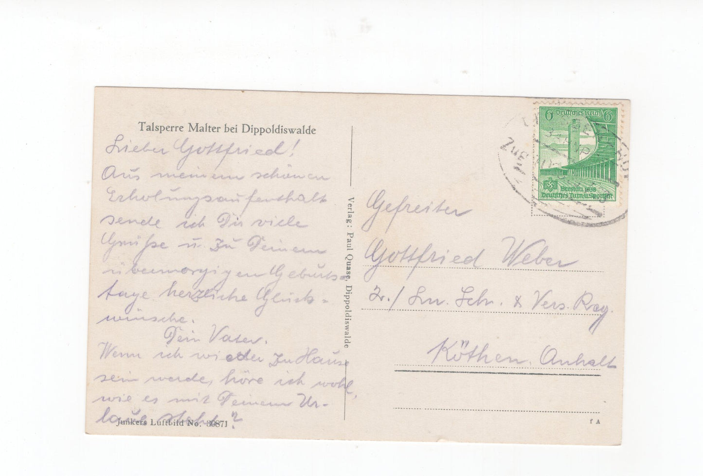 Ansichtskarte Talsperre Malter bei Dippoldiswalde