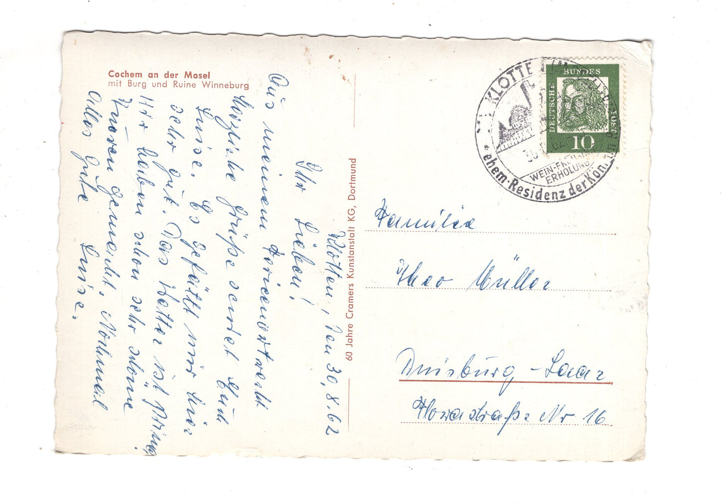 Ansichtskarte Cochem an der Mosel mit Burg +++ / M1-58