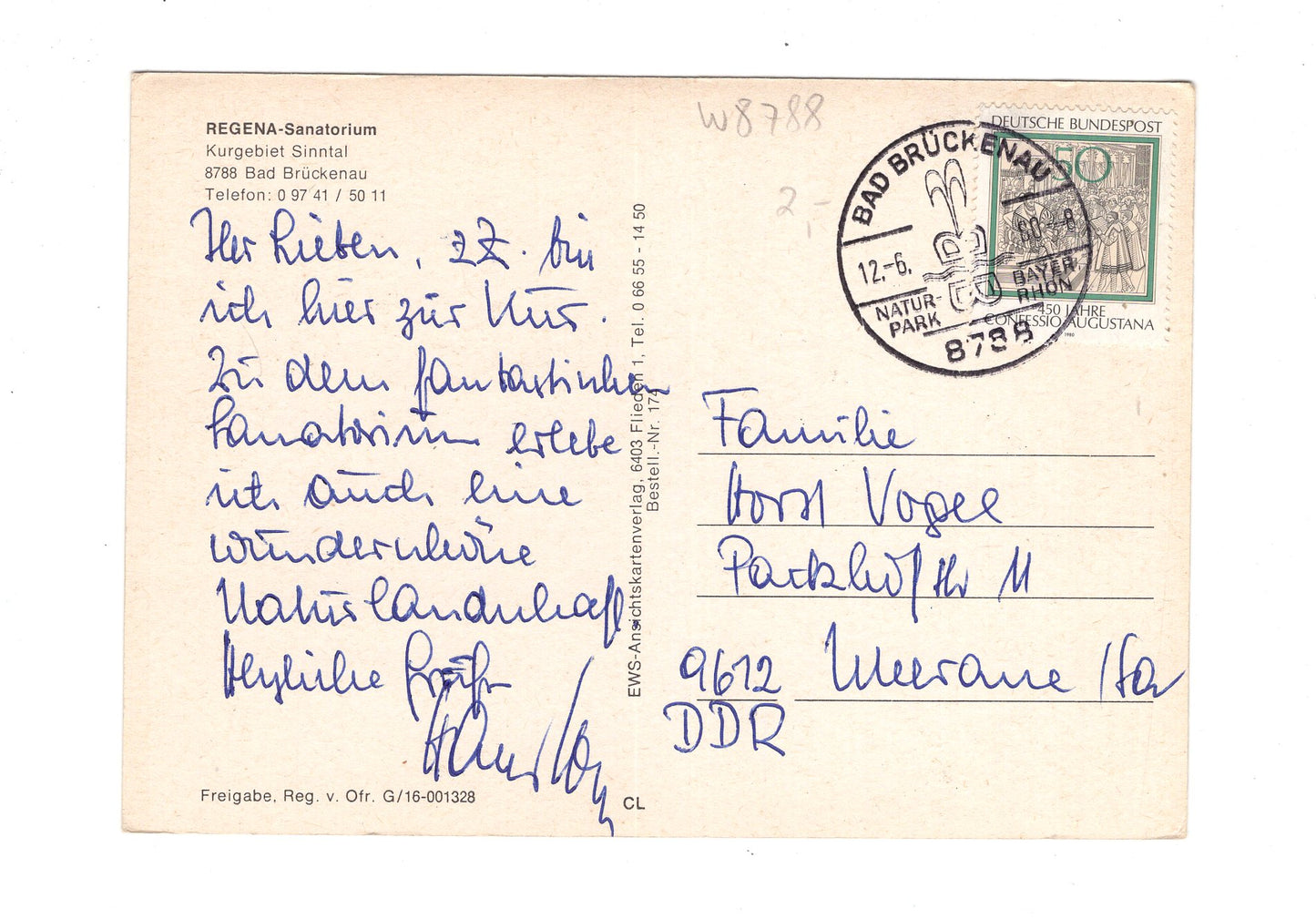 Ansichtskarte Bad Brückenau / REGENA-Sanatorium
