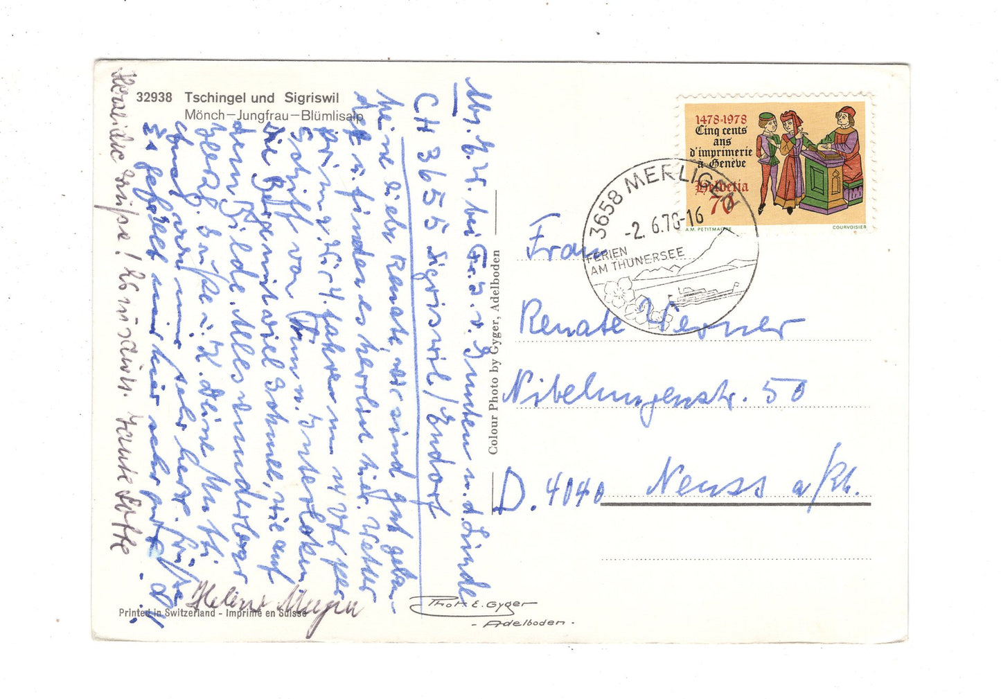 Ansichtskarte Tschingel und Sigriswil / Schweiz