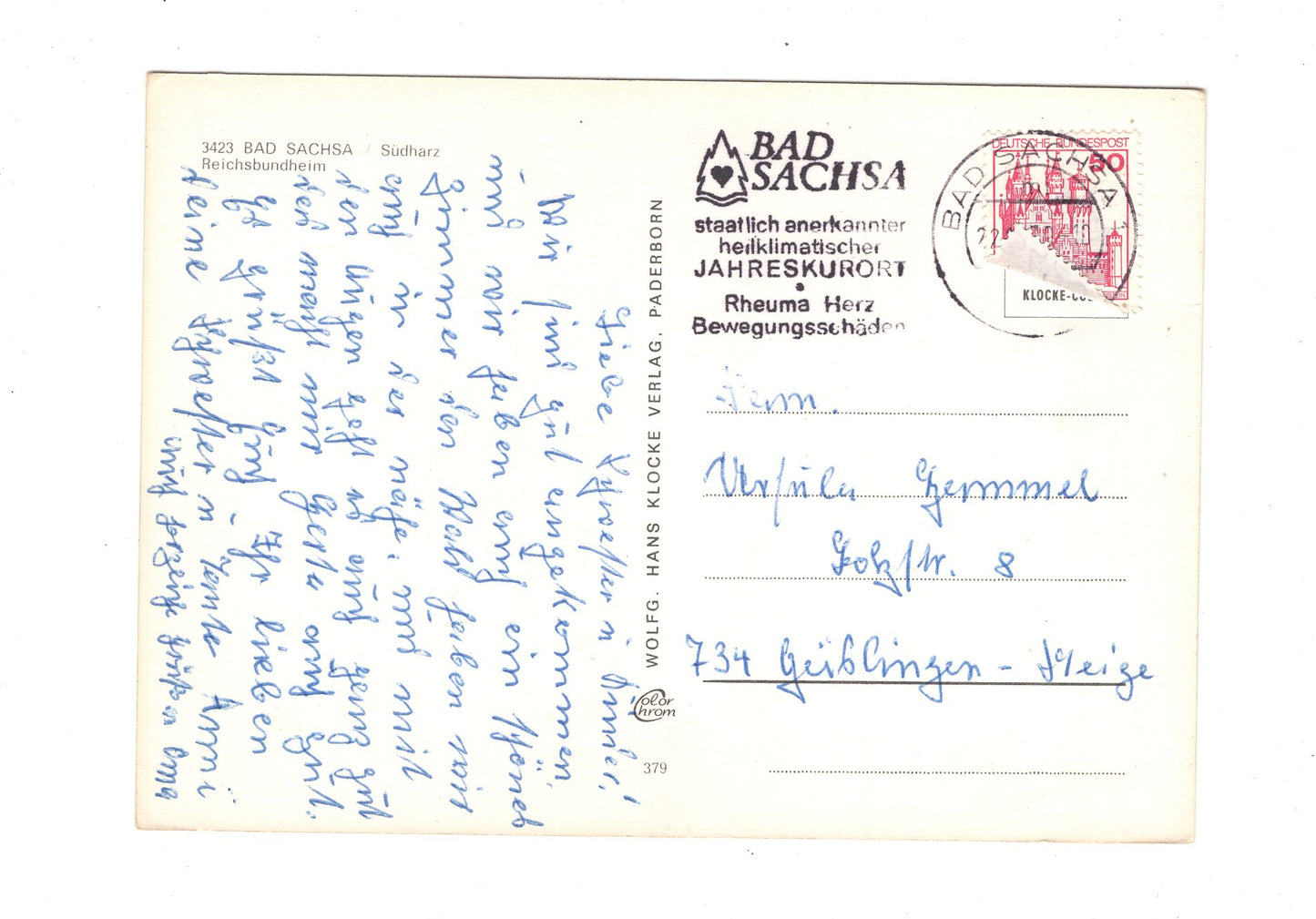 Ansichtskarte Bad Sachsa / Südharz / Reichsbundheim