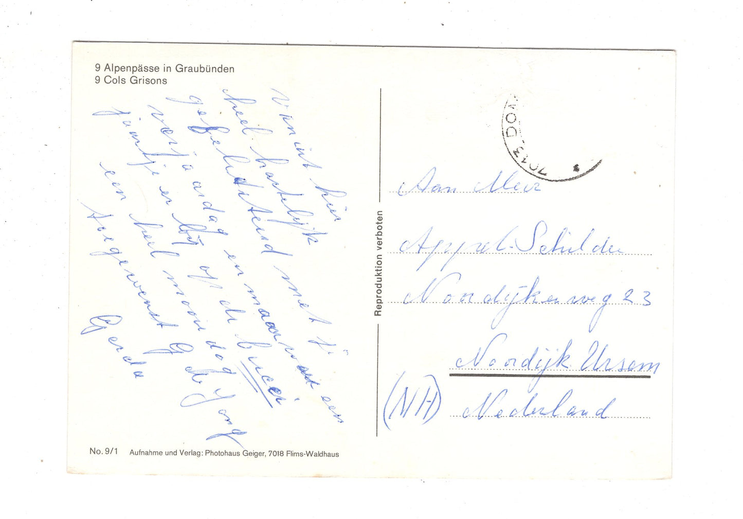 Ansichtskarte 9 Pässe in Graubünden / Schweiz