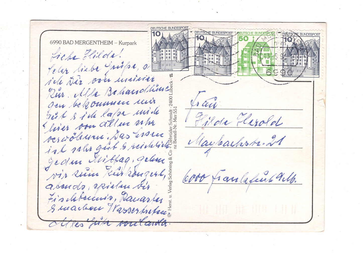 Ansichtskarte Bad Mergentheim / Kurpark / J1-60