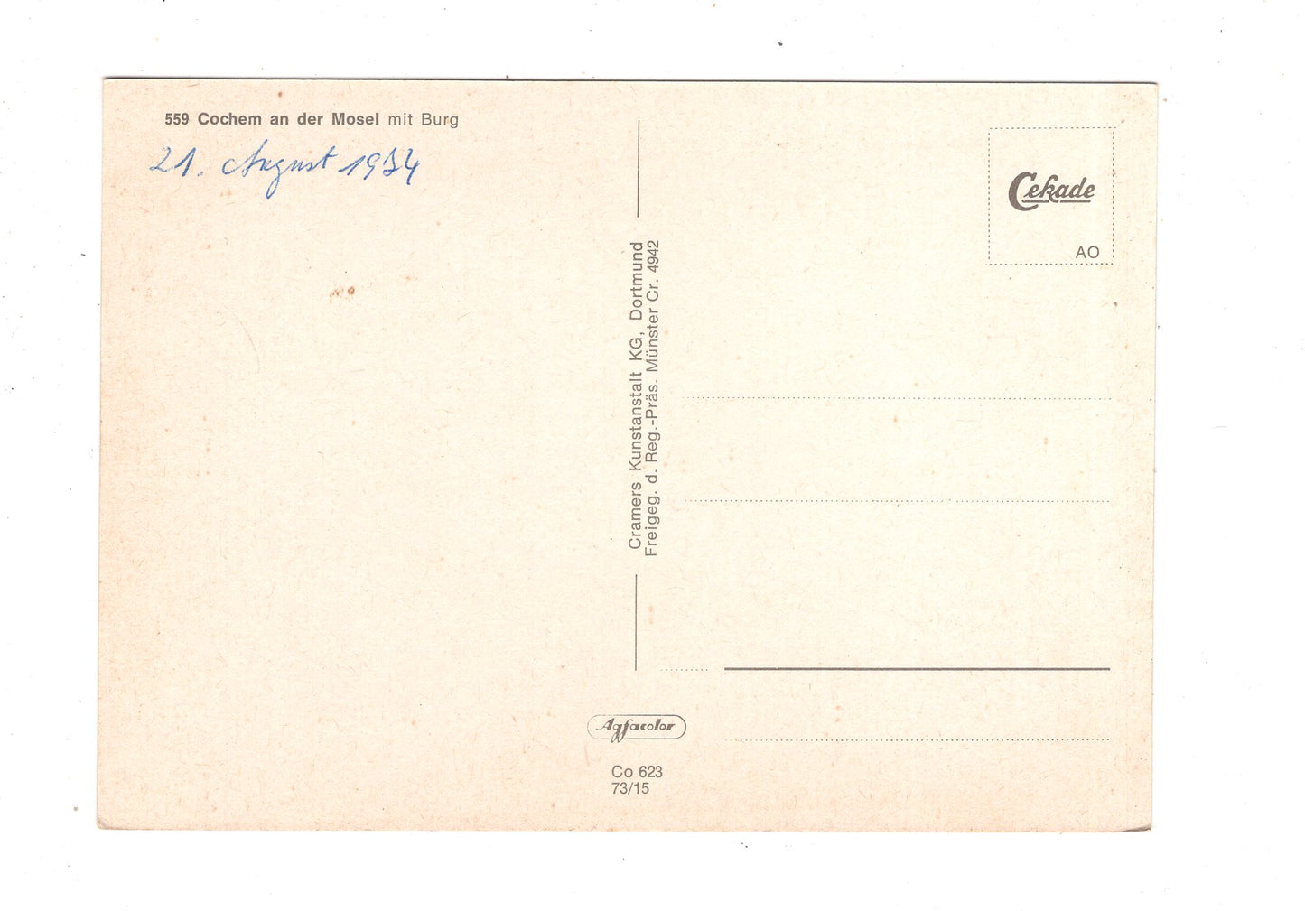 Ansichtskarte Cochem an der Mosel mit Burg / M1-58