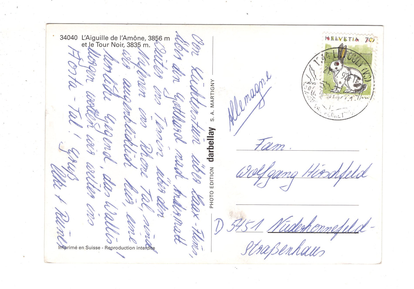 Ansichtskarte La Fouly / Schweiz