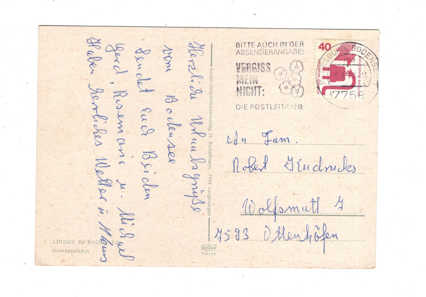 Ansichtskarte Lindau im Bodensee / Hafeneinfahrt / K1-53