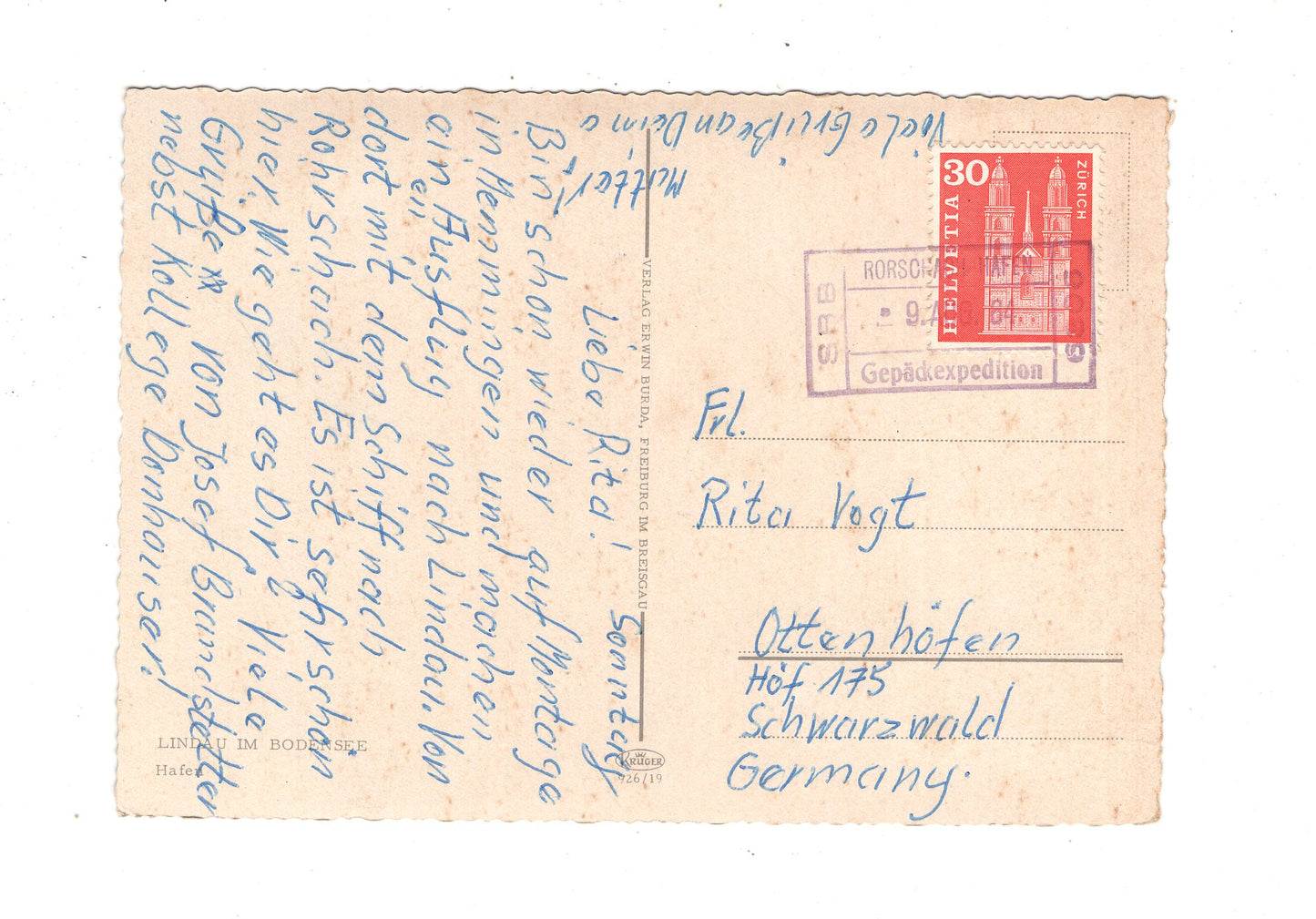 Ansichtskarte Lindau im Bodensee / Hafen / K1-53