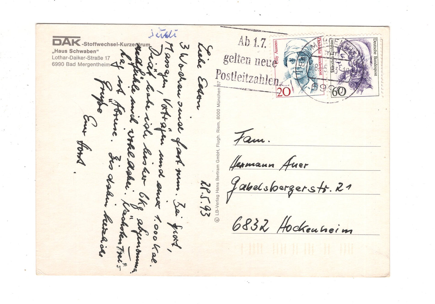 Ansichtskarte Bad Mergentheim / DAK Haus Schwaben / J1-61