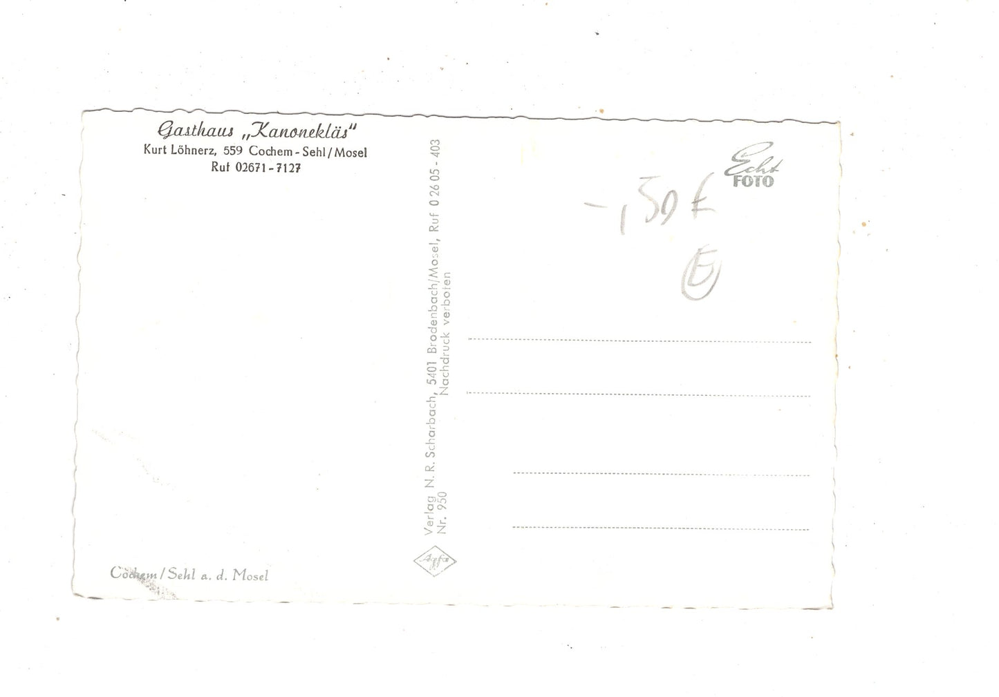 Ansichtskarte Cochem-Sehl an der Mosel / M1-58