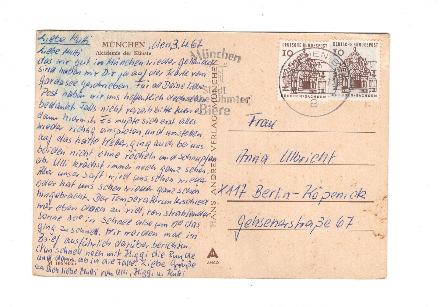 Ansichtskarte München / Akademie der Künste / G1-53