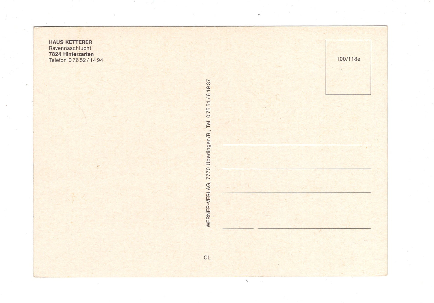 Ansichtskarte Haus Ketterer in der Ravennaschlucht / Hinterzarten / H1-66