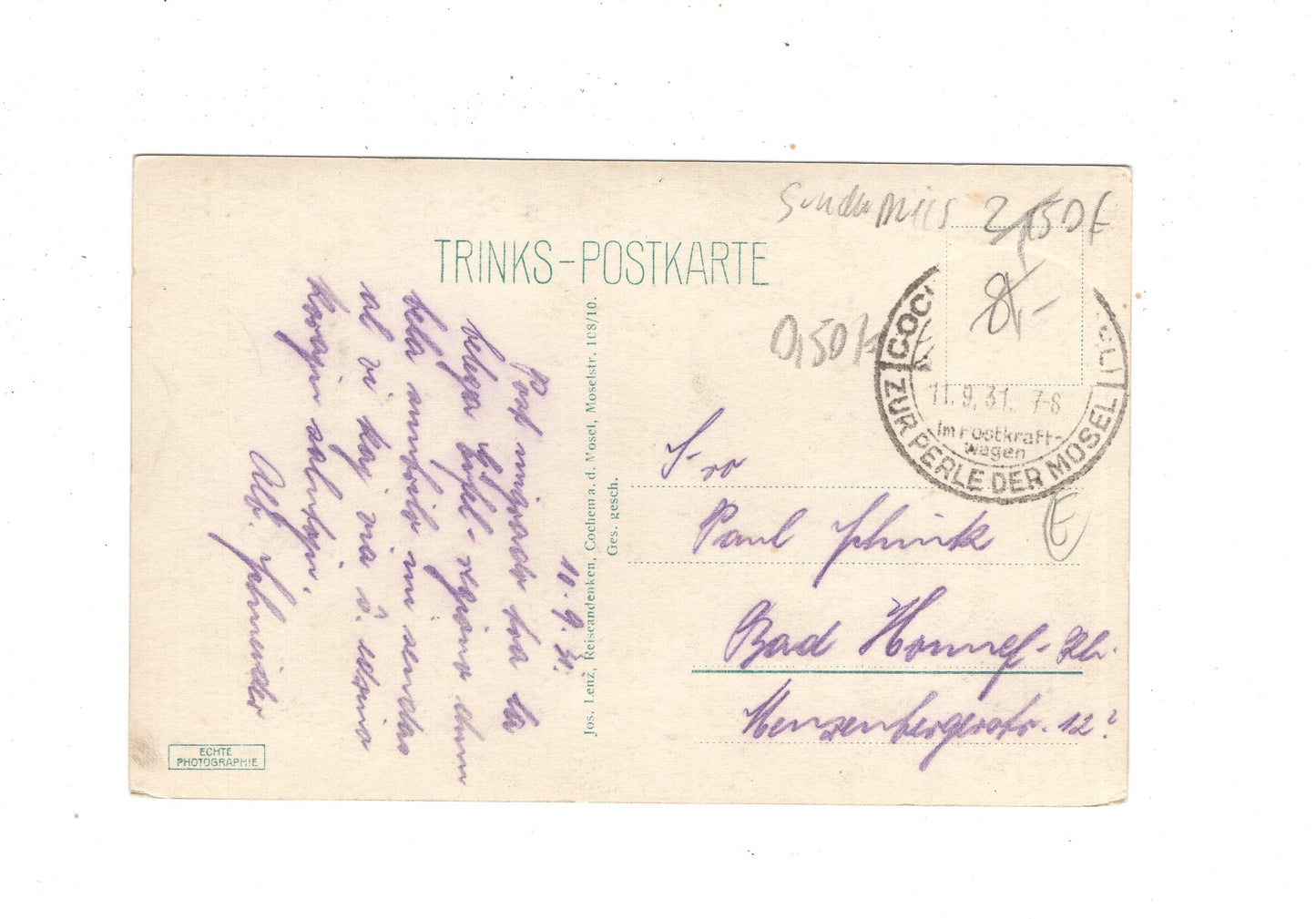 Ansichtskarte Sehl und Cochem an der Mosel / M1-58