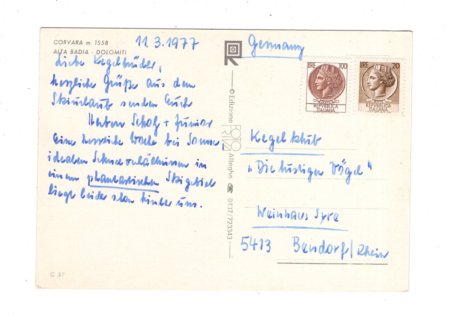 Ansichtskarte Alta Badia / Italien / N1-59