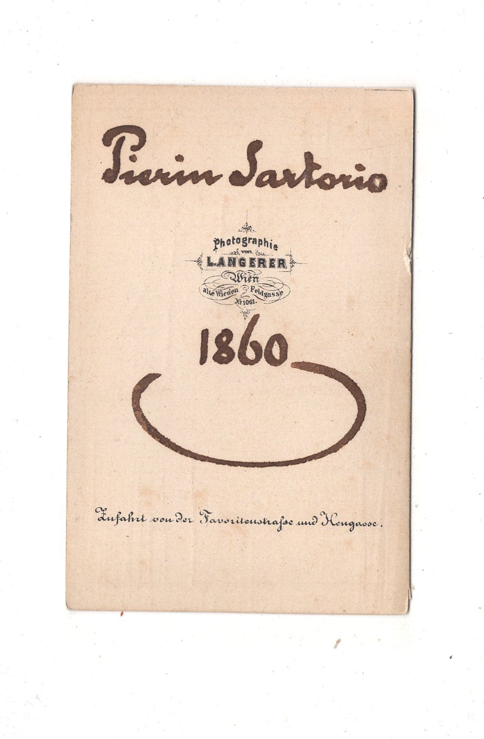 Fotografie Feiner Herr / Pierin Sartorio - Wien 1860 / CDV D1-20