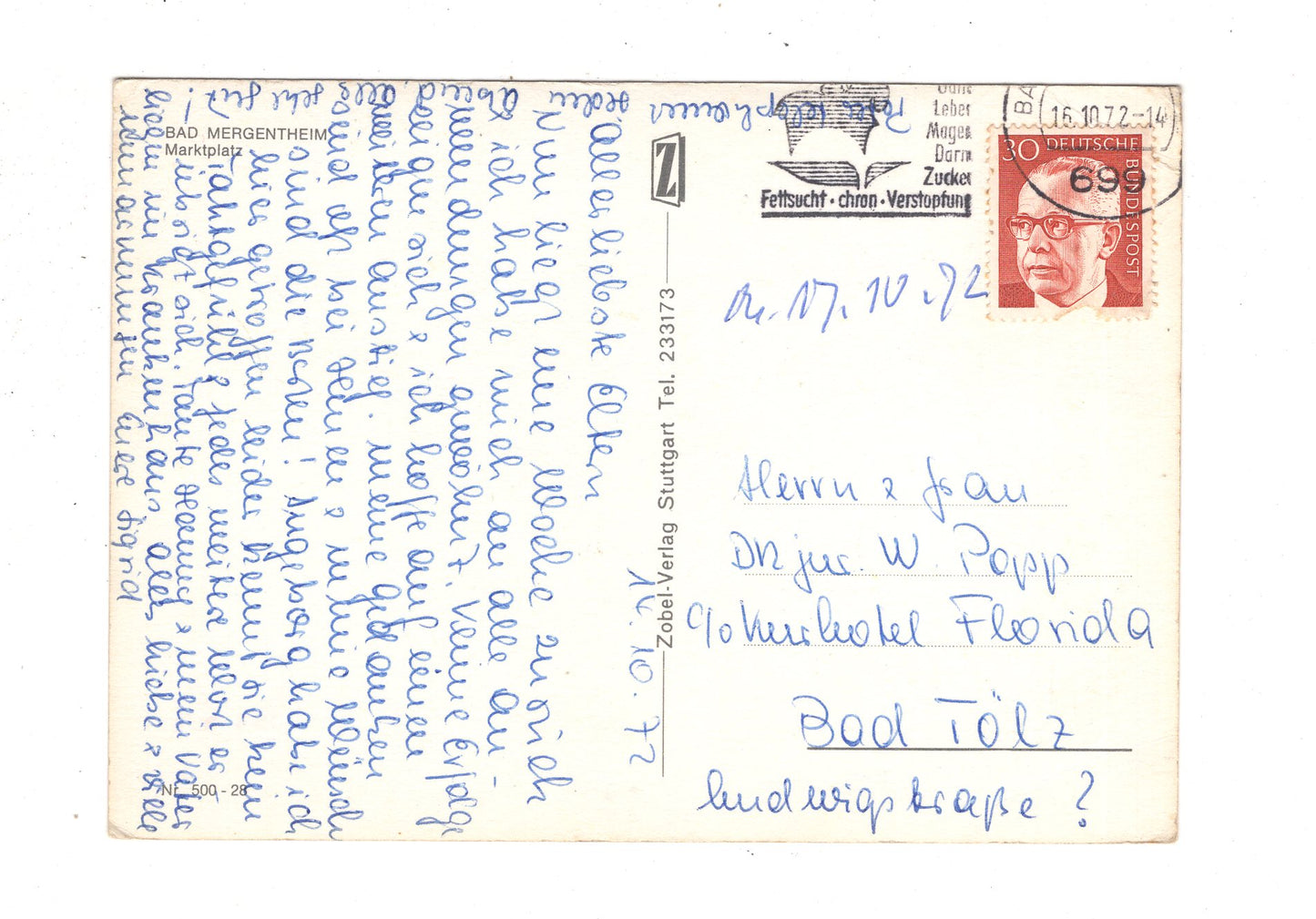 Ansichtskarte Bad Mergentheim / Marktplatz / J1-61