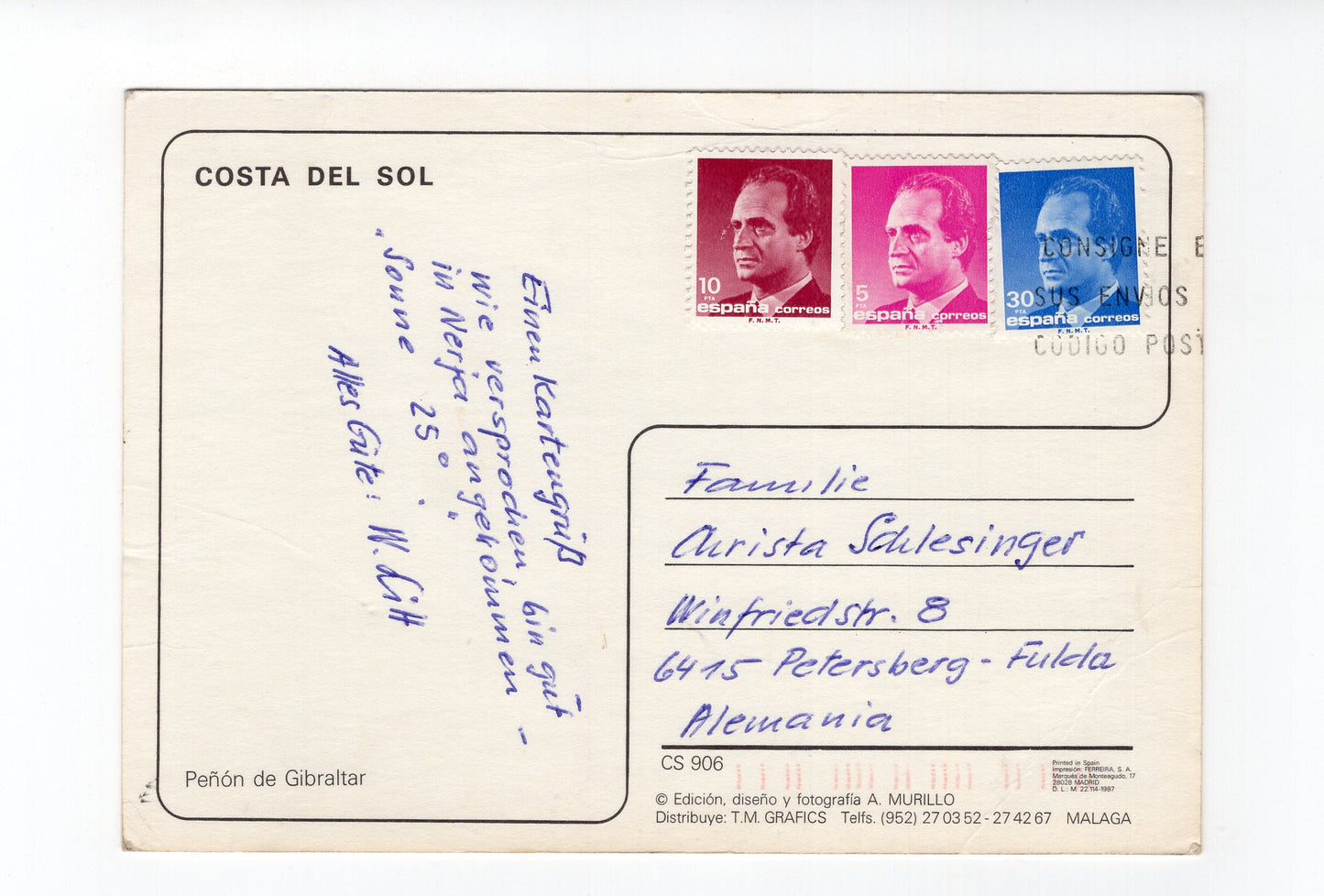 Ansichtskarte Penon de Gibraltar / Costa del Sol / Spanien