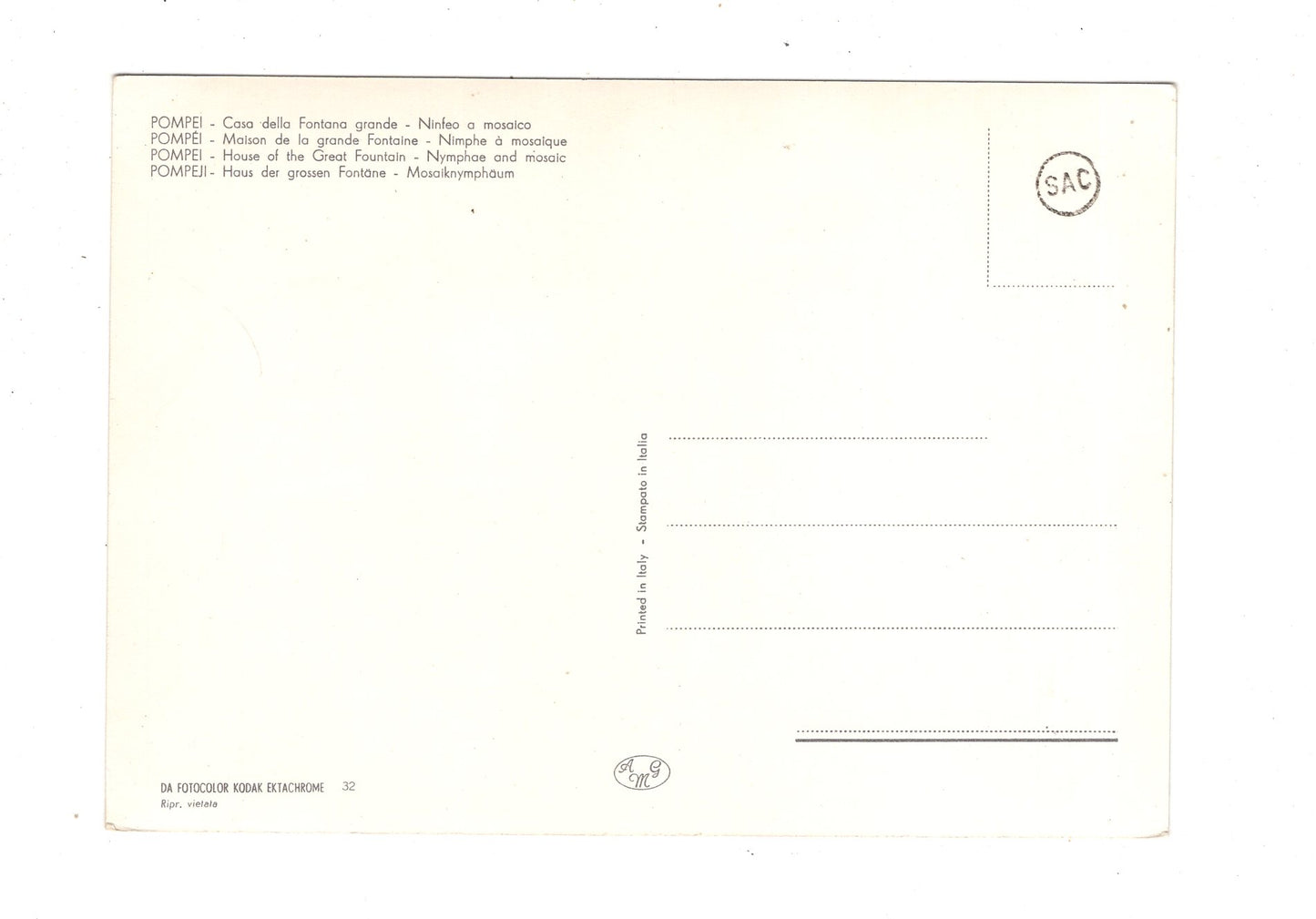 Ansichtskarte Pompei / Casa della Fontana grande / Italien / N1-59