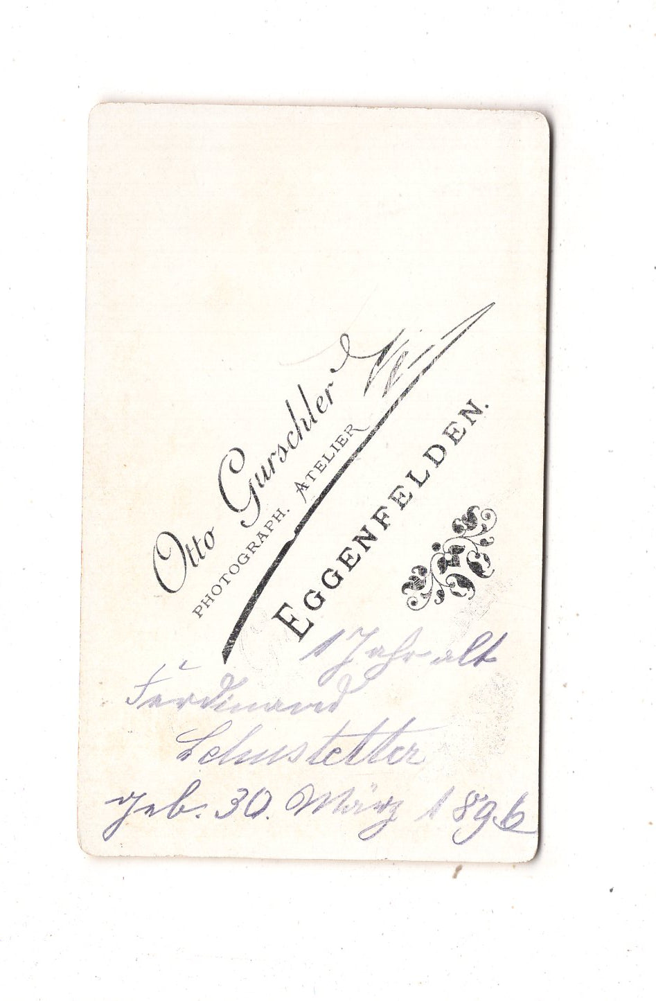 Fotografie Niedlicher kleiner Junge - Eggenfelden um 1897 / CDV M1-20