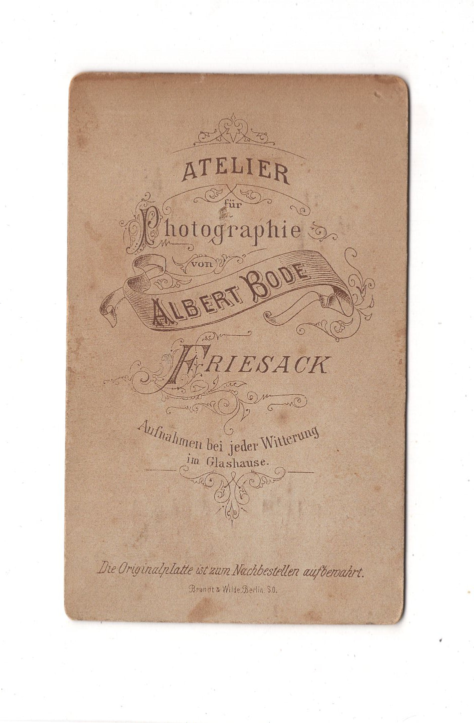 Fotografie Damenportrait - Friesack 1880er / CDV C1-17