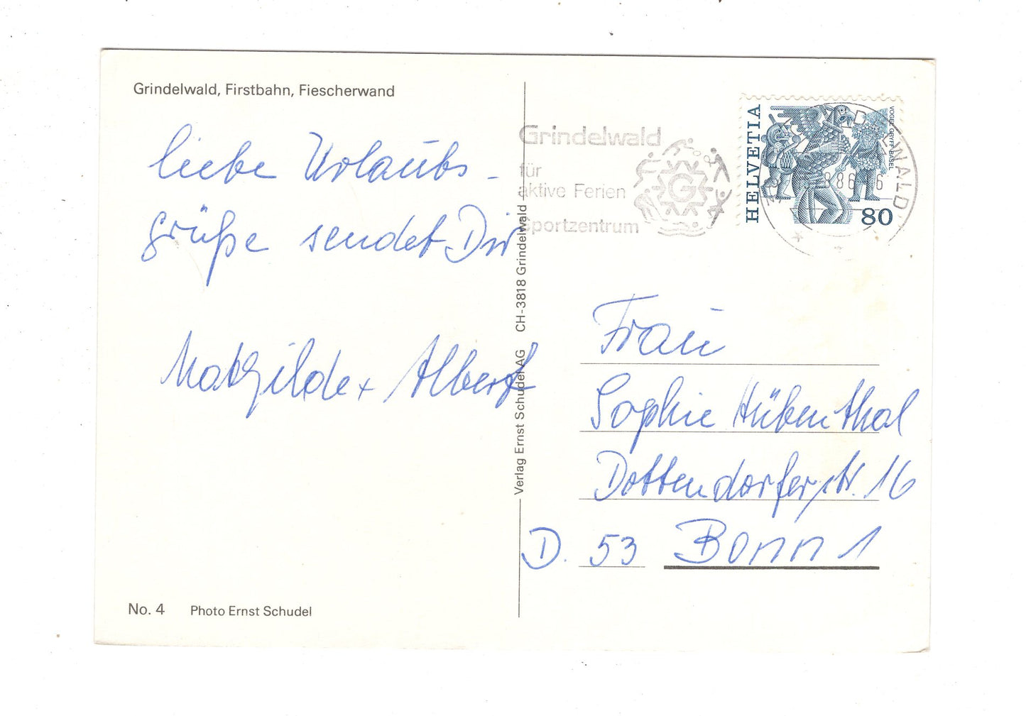 Ansichtskarte Grindelwald / Firstbahn / Fiescherwand / Schweiz