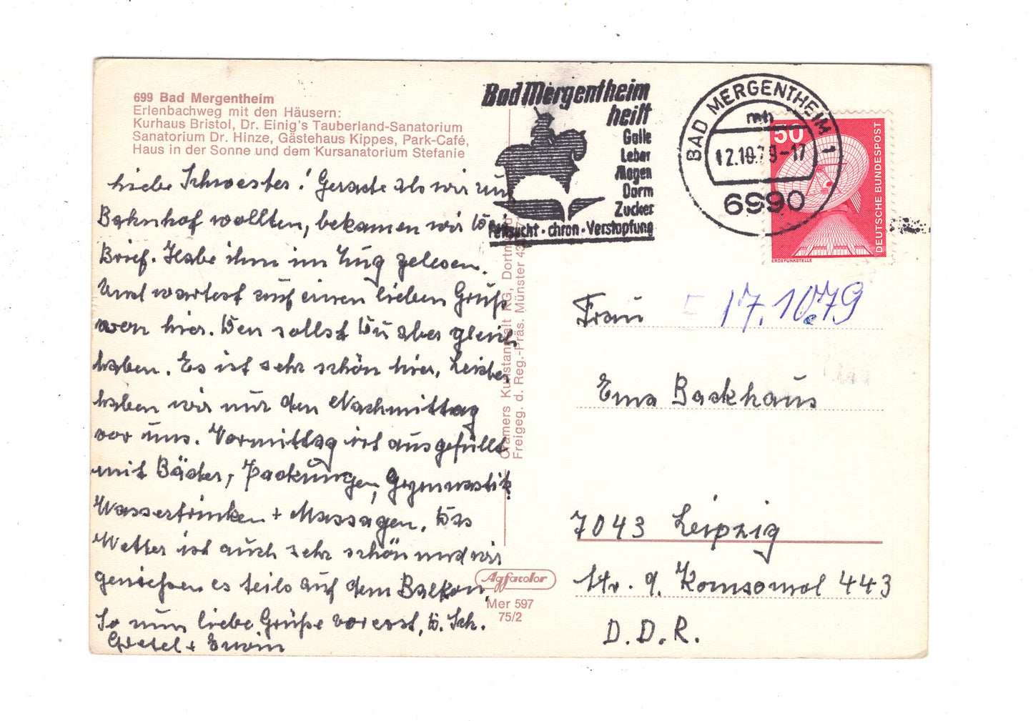 Ansichtskarte Bad Mergentheim / Erlenbachweg / J1-61