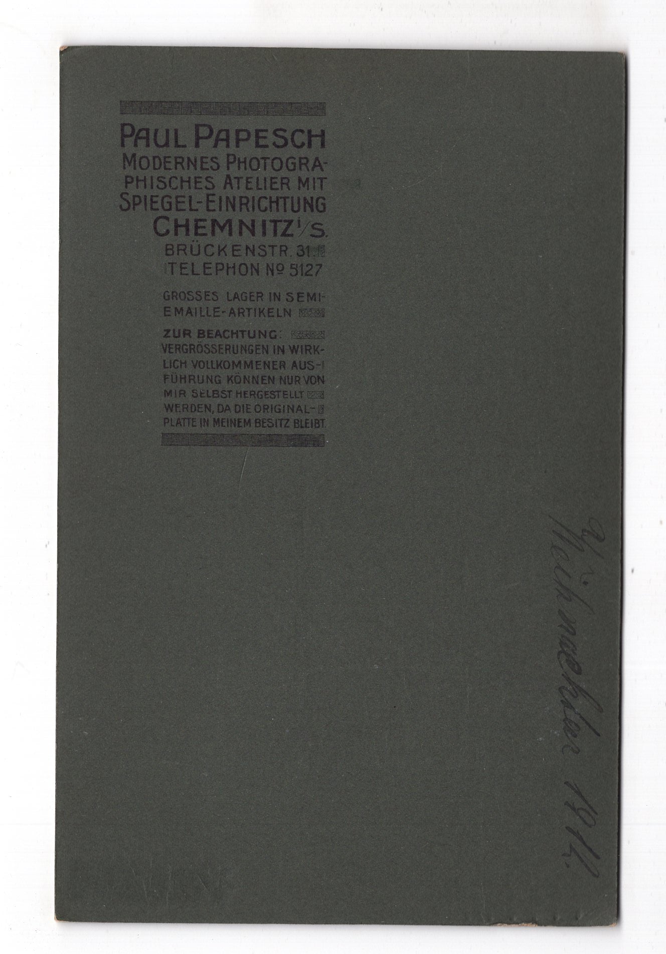 Fotografie Feines Paar - Chemnitz 1912 / CAB X-28