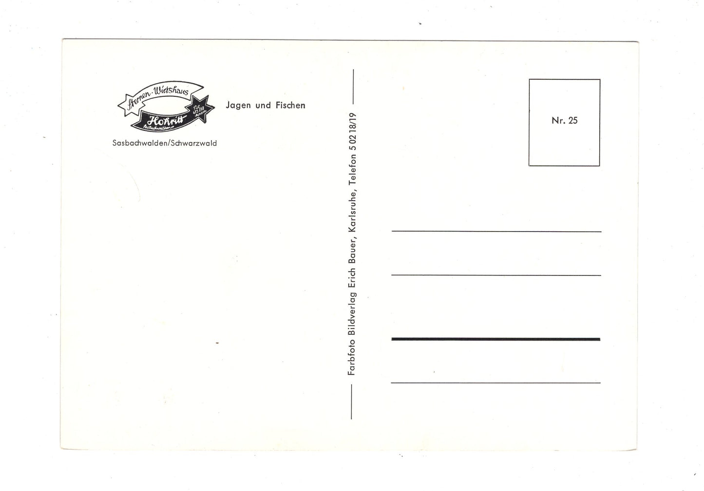 Ansichtskarte Gaststube Hohritt Sternen Wirtshaus / Sasbachwalden / Schwarzwald / G1-70