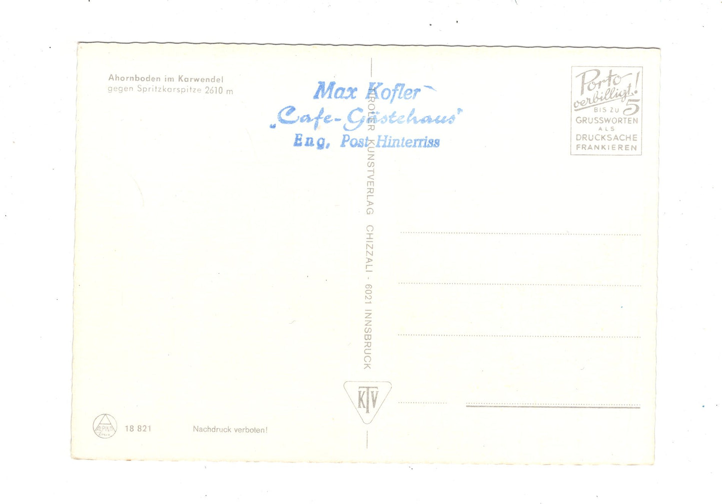 Ansichtskarte Ahornboden im Karwendel / Österreich