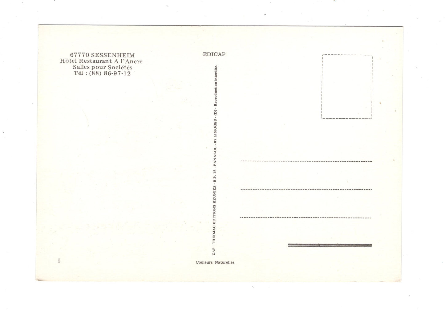 Ansichtskarte Sessenheim / Hotel Restaurant A l´Ancre / Frankreich