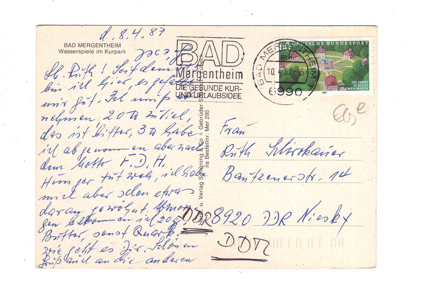 Ansichtskarte Bad Mergentheim / Wasserspiele im Kurpark / J1-61