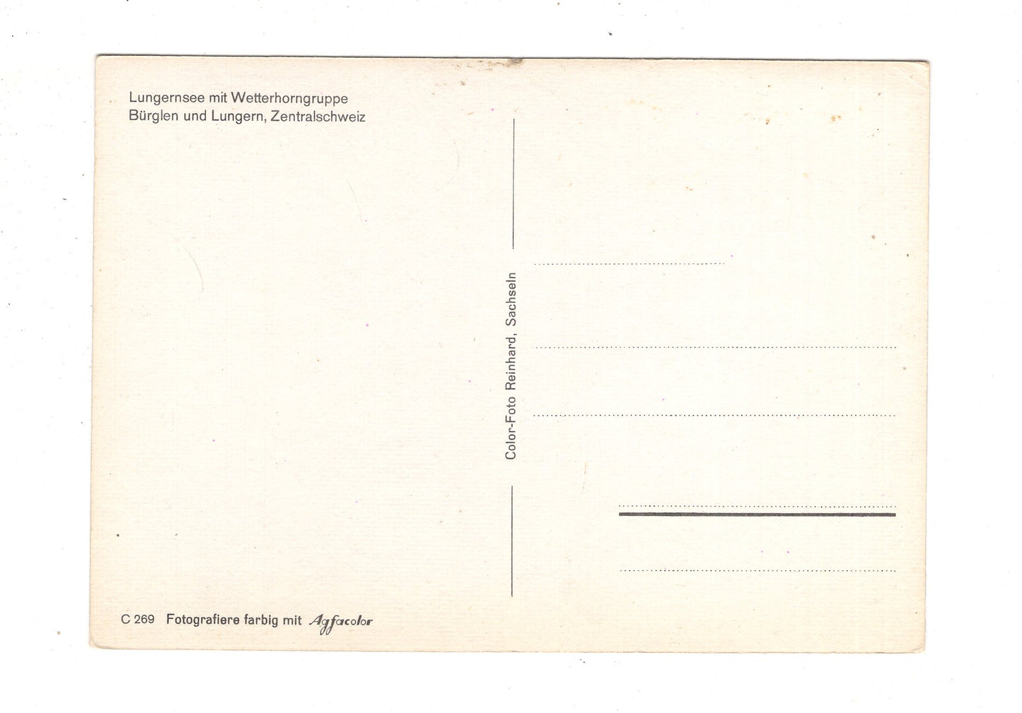 Ansichtskarte Lungernsee mit Wetterhorngruppe / Schweiz