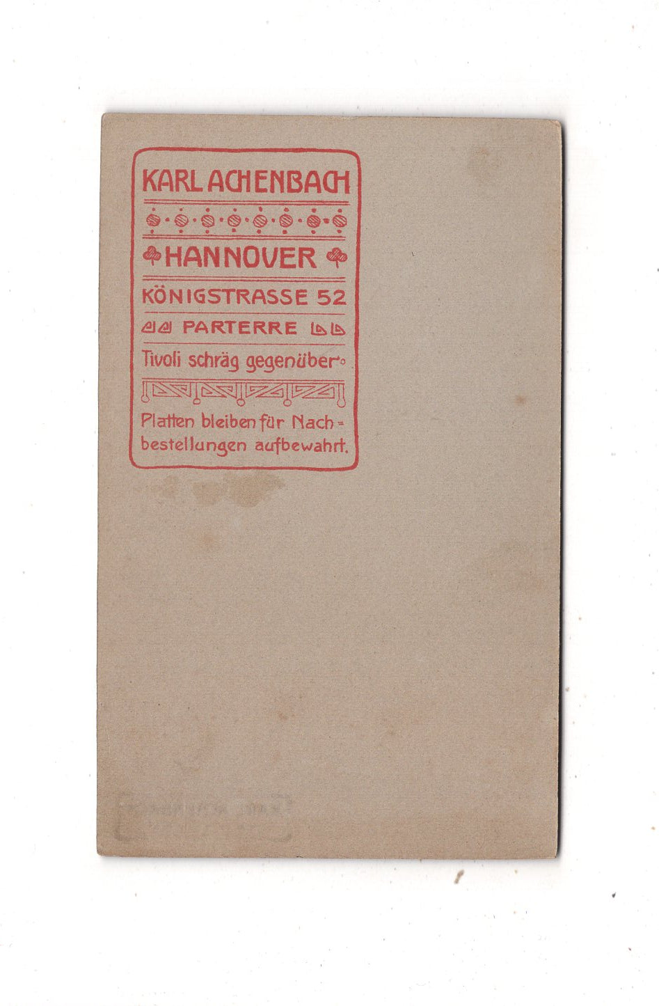 Fotografie Feines Paar - Hannover um 1910 / CDV L1-38