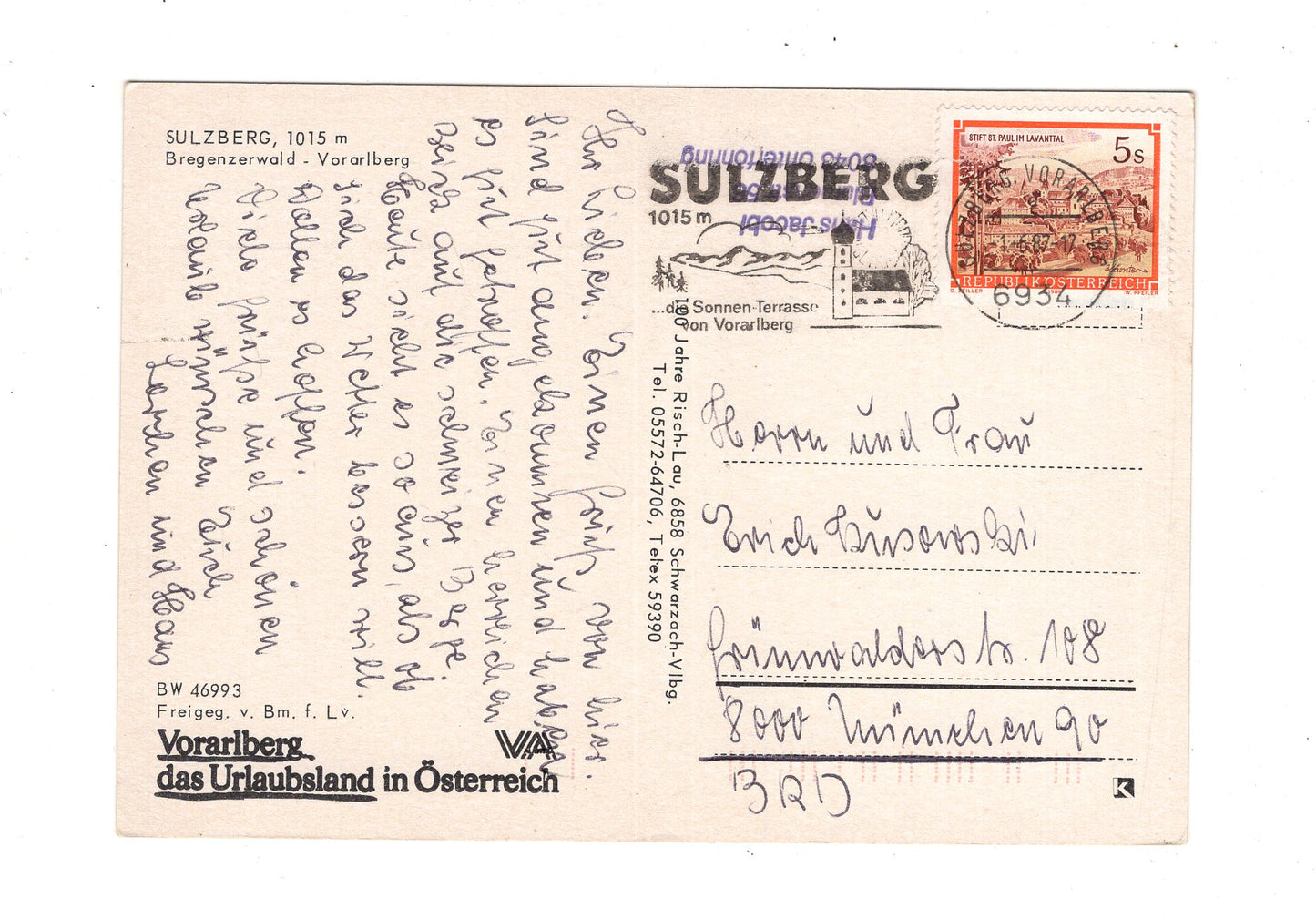 Ansichtskarte Sulzberg / Bregenzerwald / Vorarlberg / Österreich