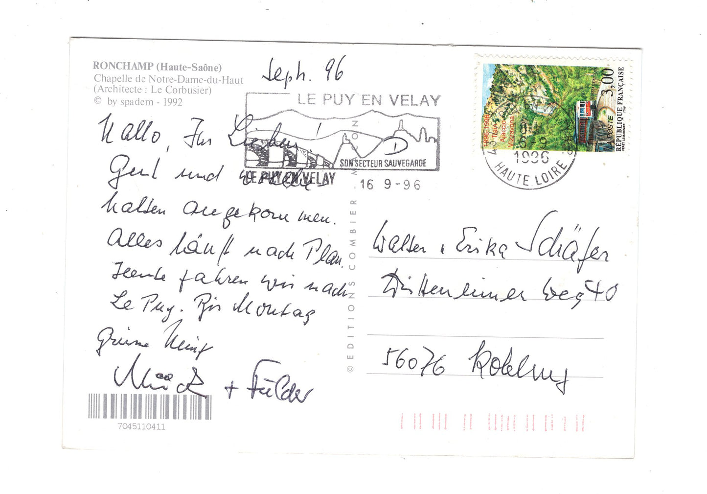 Ansichtskarte Ronchamp / Chapelle de Notre-Dame-du-Haut / Frankreich