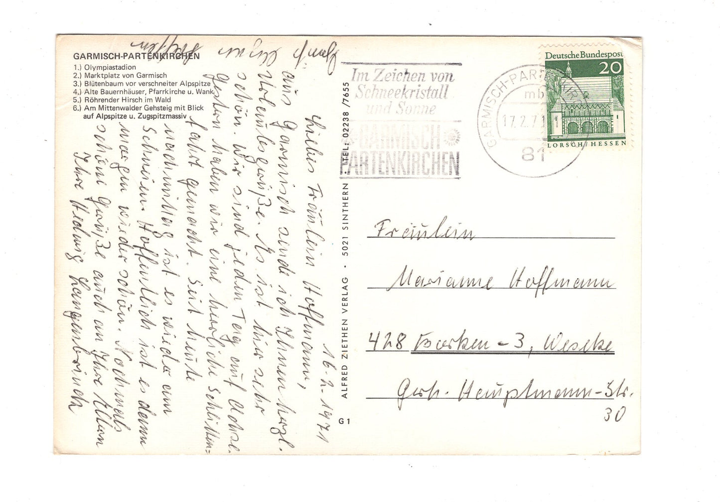 Ansichtskarte Grüße aus Garmisch-Partenkirchen / G1-54