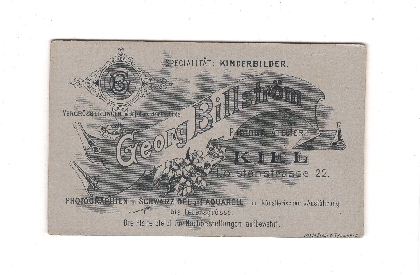 Fotografie Herrenportrait - Kiel 1890er / CDV C1-18